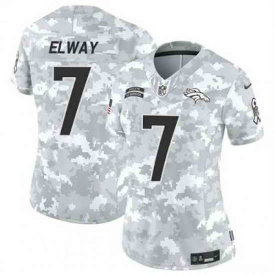 Women Denver Broncos 7 John Elway 2024 F U S E Arctic Camo Salute To Service Limited Stitched Jersey