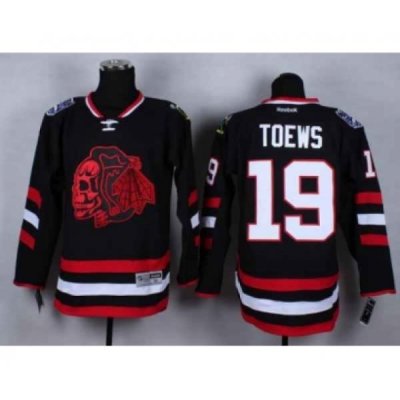 nhl jerseys chicago blackhawks #19 toews black[2014 Stadium Series][the skeleton head]