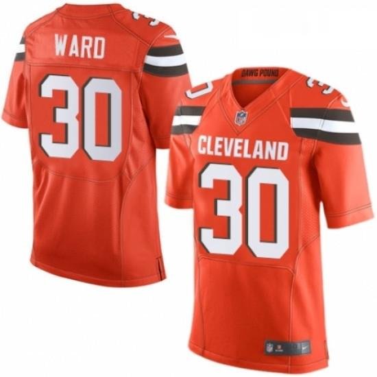 Mens Nike Cleveland Browns 30 Denzel Ward Elite Orange Alternate NFL Jersey