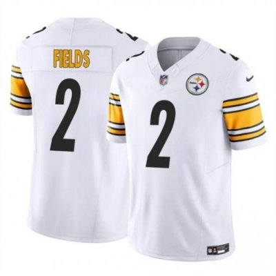 Youth Pittsburgh Steelers 2 Justin Fields White 2023 F U S E  Vapor Untouchable Limited Stitched Football Jersey