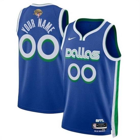 Men Dallas Mavericks Active Player Custom Blue 2024 Finals City Edition Stitched Basketball Jersey