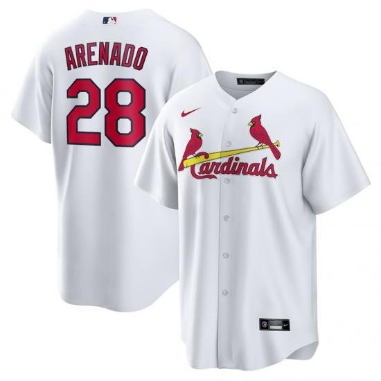 Men St.Louis Cardinals 28 Nolan Arenado White Nike Cool Base Jersey