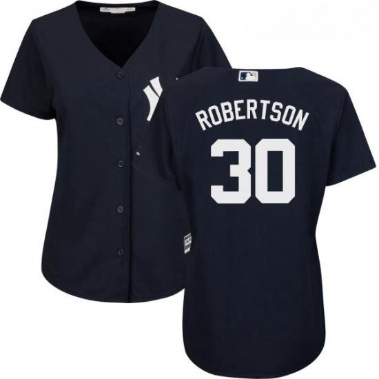 Womens Majestic New York Yankees 30 David Robertson Replica Navy Blue Alternate MLB Jersey