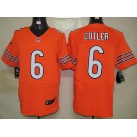 Nike Chicago Bears 6 Jay Cutler Orange Elite NFL Jersey