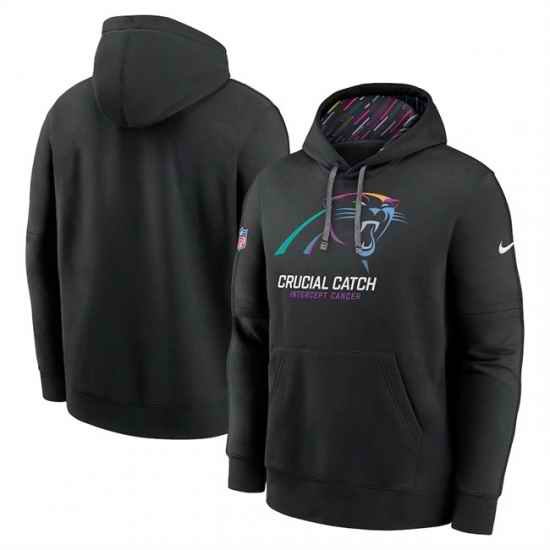 Men Carolina Panthers Black 2024 Crucial Catch Club Pullover Hoodie