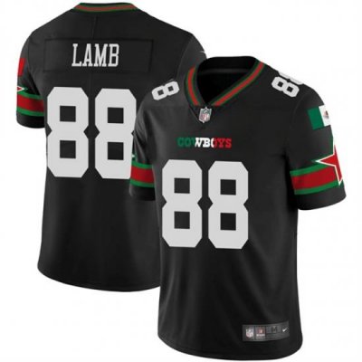 Men Dallas Cowboys 88 CeeDee Lamb Black Mexico Vapor Limited Stitched Football Jersey