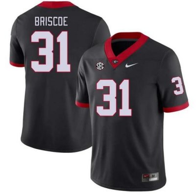 Men #31 Grant Briscoe Georgia Bulldogs College Football Jerseys Stitched-Black