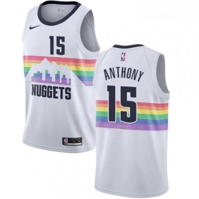 Womens Nike Denver Nuggets 15 Carmelo Anthony Swingman White NBA Jersey City Edition