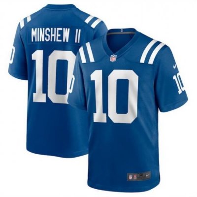 Men Indianapolis Colts 10 Gardner Minshew Blue Stitched Football Game Jersey