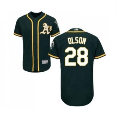 Mens Oakland Athletics 28 Matt Olson Green Alternate Flex Base Authentic Collection Baseball Jersey