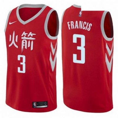 Mens Nike Houston Rockets 3 Steve Francis Authentic Red NBA Jersey City Edition