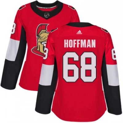 Womens Adidas Ottawa Senators 68 Mike Hoffman Authentic Red Home NHL Jersey