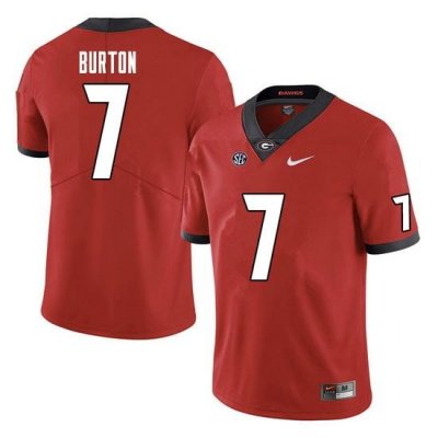 Men #7 Jermaine Burton Georgia Bulldogs College Football Jerseys Sale-Red