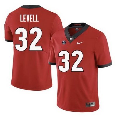 Men Georgia Bulldogs #32 Kyle Levell College Football Jerseys Sale-Red