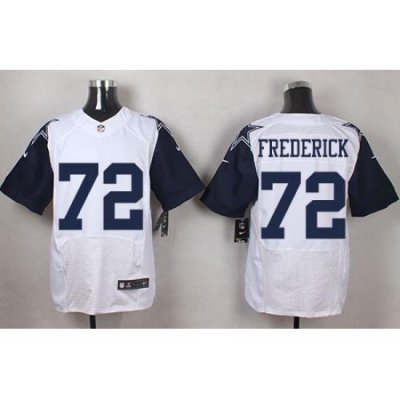 Nike Cowboys #72 Travis Frederick White Mens Stitched NFL Elite Rush Jerseys