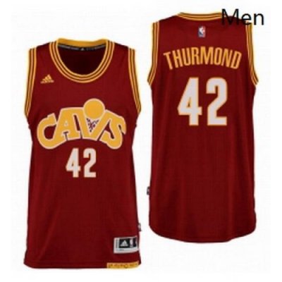 Cleveland Cavaliers 42 Nate Thurmond Hardwood Classic Throwback Red Swingman Jersey