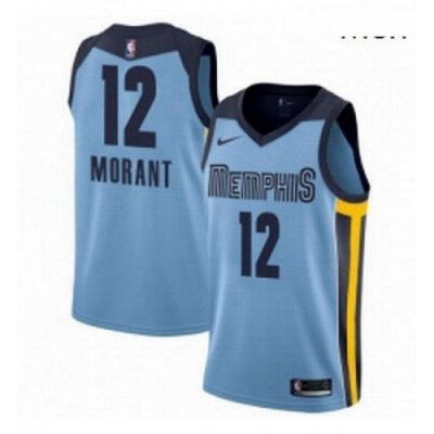 Mens Nike Memphis Grizzlies 12 Ja Morant Light Blue NBA Swingman Statement Edition Jersey