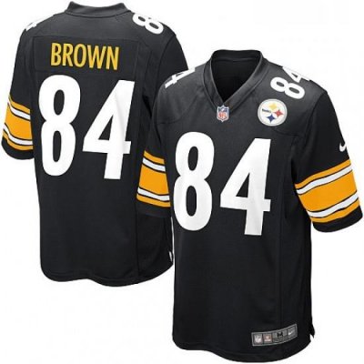 Mens Nike Pittsburgh Steelers 84 Antonio Brown Game Black Team Color NFL Jersey