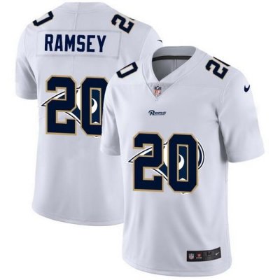 Los Angeles Rams 20 Jalen Ramsey White Men Nike Team Logo Dual Overlap Limited NFL Jersey