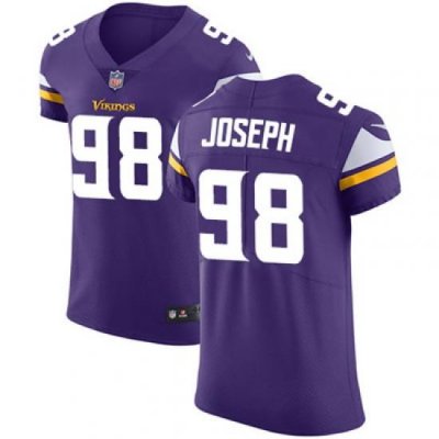 Men Nike Vikings #98 Linval Joseph Purple Team Color Stitched NFL Vapor Untouchable Elite Jersey