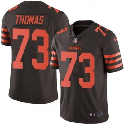 Mens Nike Cleveland BroWns 73 Joe Thomas Elite BroWn Rush Vapor Untouchable NFL Jersey