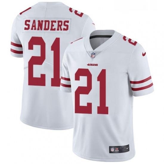 Mens Nike San Francisco 49ers 21 Deion Sanders White Vapor Untouchable Limited Player NFL Jersey