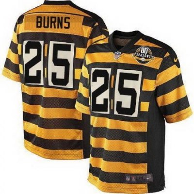 Nike Steelers #25 Artie Burns Black YelloW Alternate Youth Stitched NFL Elite Jersey