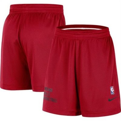 Men Chicago Bulls Red Warm Up Performance Practice Shorts