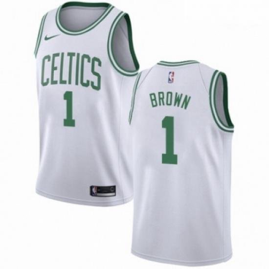 Mens Nike Boston Celtics 1 Walter Brown Swingman White NBA Jersey Association Edition