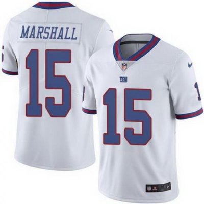 Nike Giants #15 Brandon Marshall White Youth Stitched NFL Limited Rush Jersey