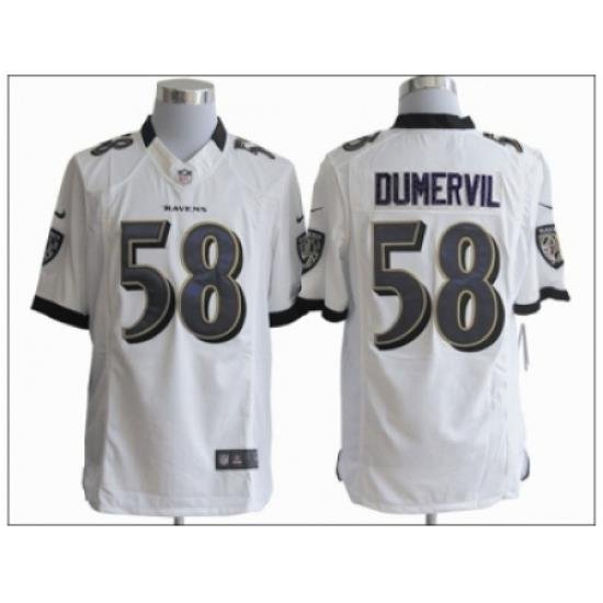 Nike Baltimore Ravens 58 Elvis Dumervil White Limited NFL Jersey