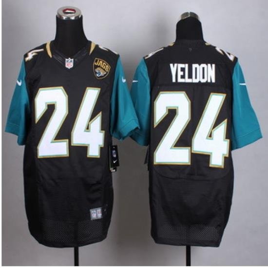 New Jacksonville Jaguars #24 T.J. Yeldon Black Alternate Men Stitched NFL Elite jersey