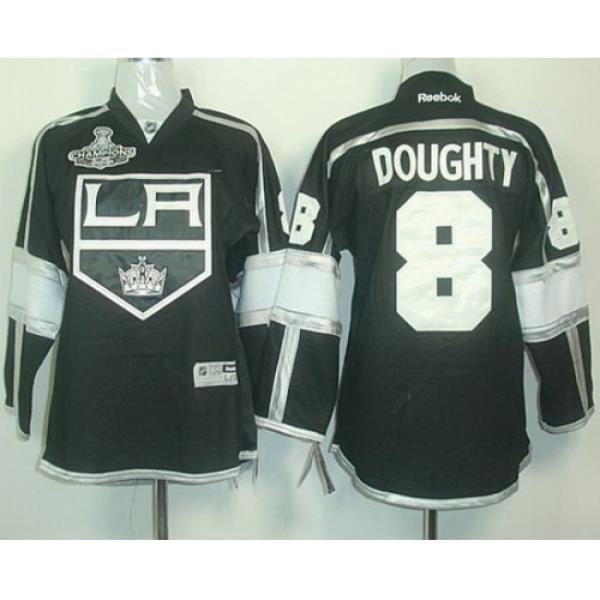 Kids Los Angeles Kings #8 Drew Doughty Black Stanley Cup Finals Champions Patch NHL Jerseys LA Style