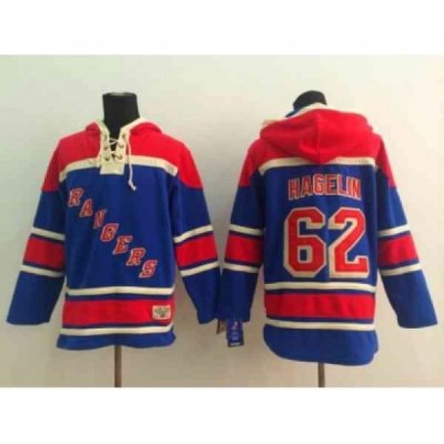 nhl jerseys new york rangers #62 hagelin blue[pullover hooded sweatshirt]