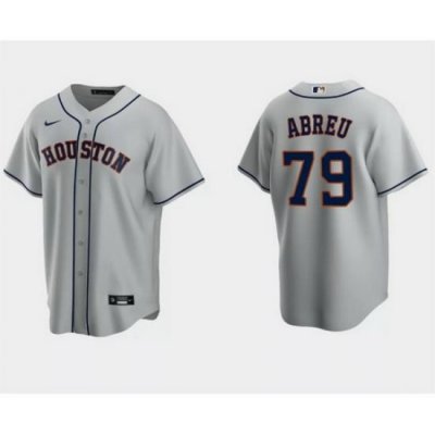 Men Houston Astros 79 Jos E9 Abreu Grey Cool Base Stitched Jersey