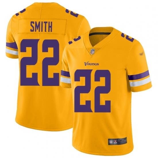 Youth Vikings 22 Harrison Smith Gold Stitched Football Limited Inverted Legend Jersey