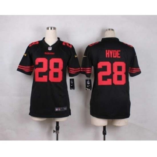 nike women nfl jerseys san francisco 49ers 28 hyde black[nike]