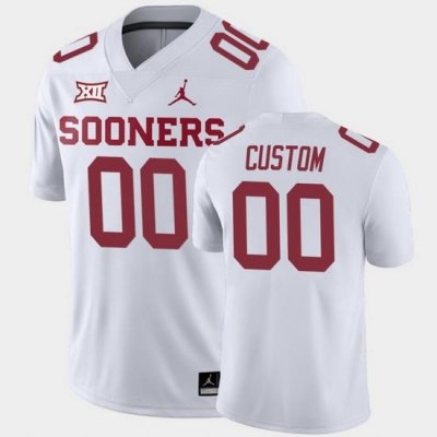 Oklahoma Sooners Custom White Away Men'S Jersey