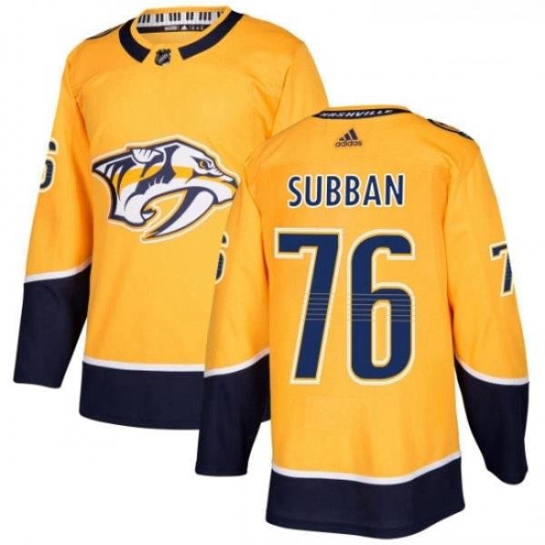 Youth Adidas Nashville Predators 76 PK Subban Authentic Gold Home NHL Jersey