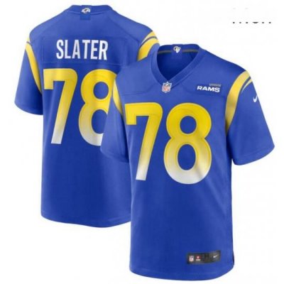 Men Nike Jackie Slater 78 Royal Los Angeles Rams Game Retired Player Jersey