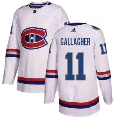 Youth Adidas Montreal Canadiens 11 Brendan Gallagher Authentic White 2017 100 Classic NHL Jersey