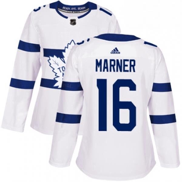 Womens Adidas Toronto Maple Leafs 16 Mitchell Marner Authentic White 2018 Stadium Series NHL Jersey