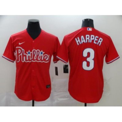 Phillies 3 Bryce Harper Red 2020 Nike Cool Base Jersey