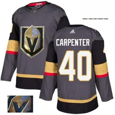 Mens Adidas Vegas Golden Knights 40 Ryan Carpenter Authentic Gray Fashion Gold NHL Jersey