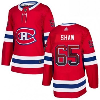 Mens Adidas Montreal Canadiens 65 Andrew Shaw Authentic Red Drift Fashion NHL Jersey