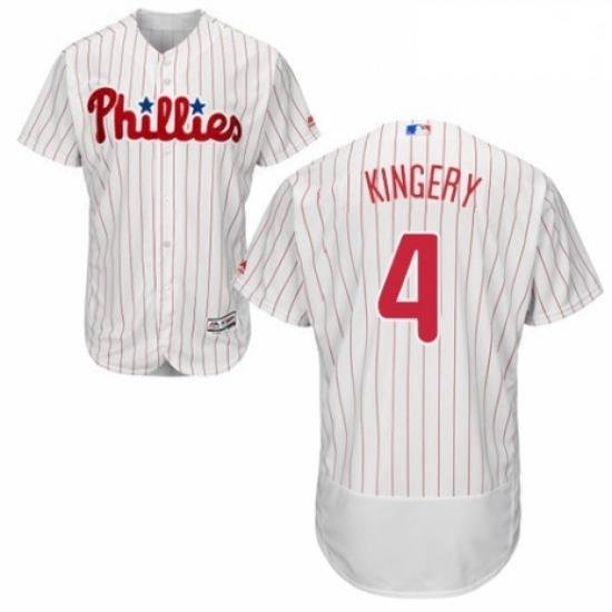 Mens Majestic Philadelphia Phillies 4 Scott Kingery White Home Flex Base Authentic Collection MLB Jersey