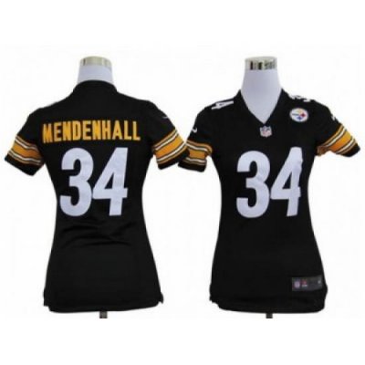 Nike Women Pittsburgh Steelers #34 Rashard Mendenhall black Jerseys