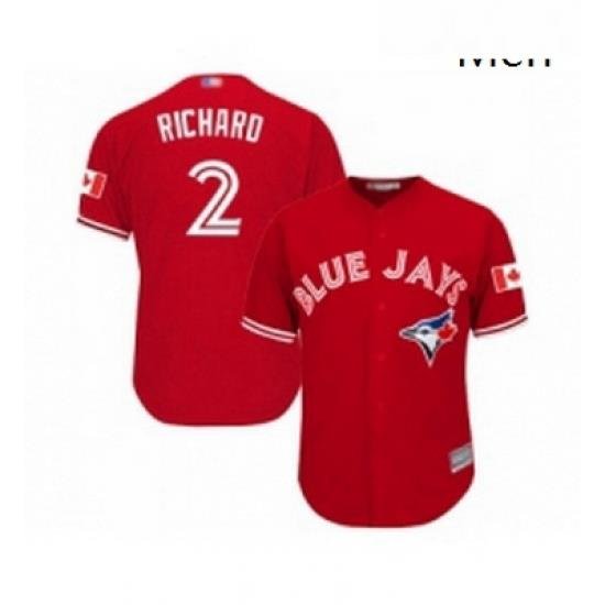 Mens Toronto Blue Jays 2 Clayton Richard Replica Scarlet Alternate Cool Base Baseball Jersey