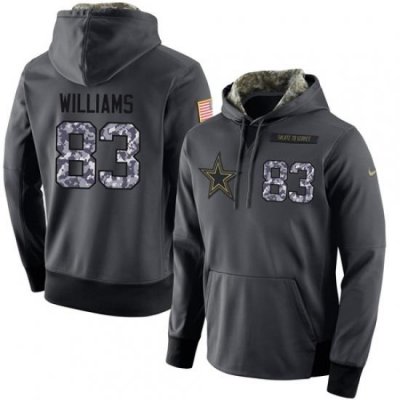 NFL Mens Nike Dallas Cowboys 83 Terrance Williams Stitched Black Anthracite Salute to Service Player Performance Hoodie