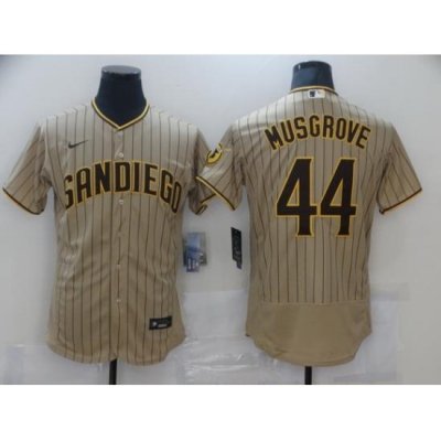 Men Nike San Diego Padres 44 Musgrove Tan BroWn Authentic Alternate Player Jersey